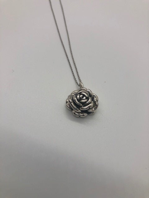 Sterling Silver Rose Necklace
