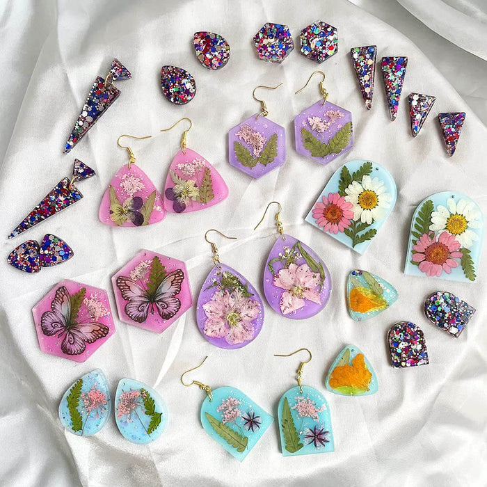 11Pcs Resin Molds Jewelry  Earrings Silicone Molds for Epoxy Resin