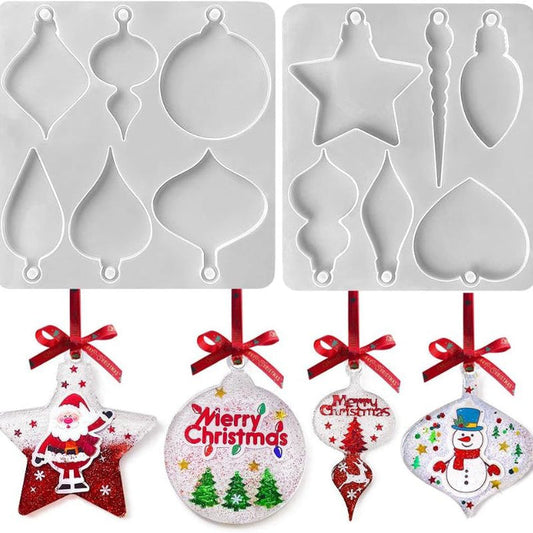 2pcs Christmas Hanging Resin Mold