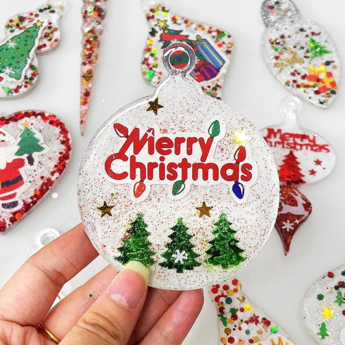 2pcs Christmas Hanging Resin Mold