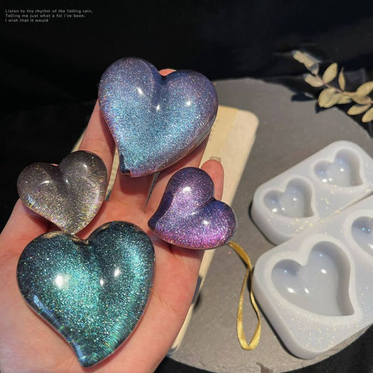 2pcs Heart-shaped Resin Molds