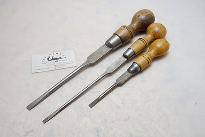 3 GOOD SORBY CABINETMAKERS SCREWDRIVERS