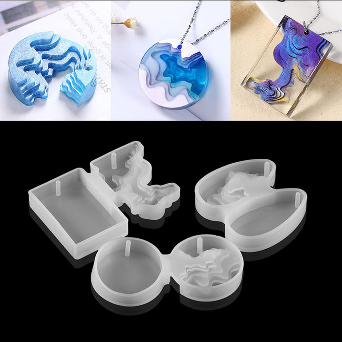 3 Pcs Island Shape Necklace Resin Mold