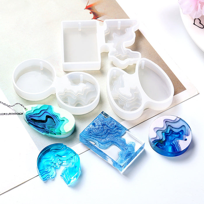 3 Pcs Island Shape Necklace Resin Mold