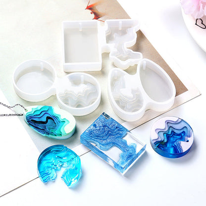 3 Pcs Island Shape Necklace Resin Mold