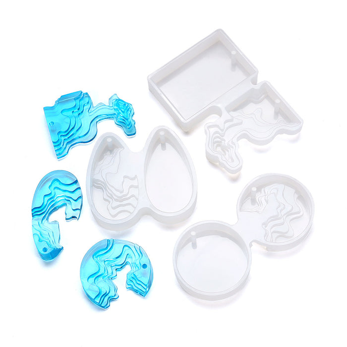 3 Pcs Island Shape Necklace Resin Mold