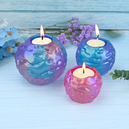3 Pcs Sphere Candle Holder Resin Molds