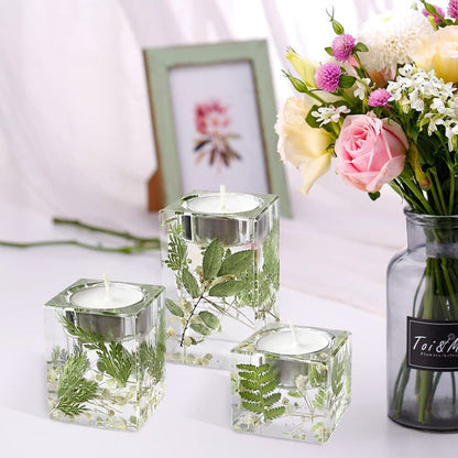 3 Size Pillar Tealight Holder Molds, Cube Candle Holder Resin Mold