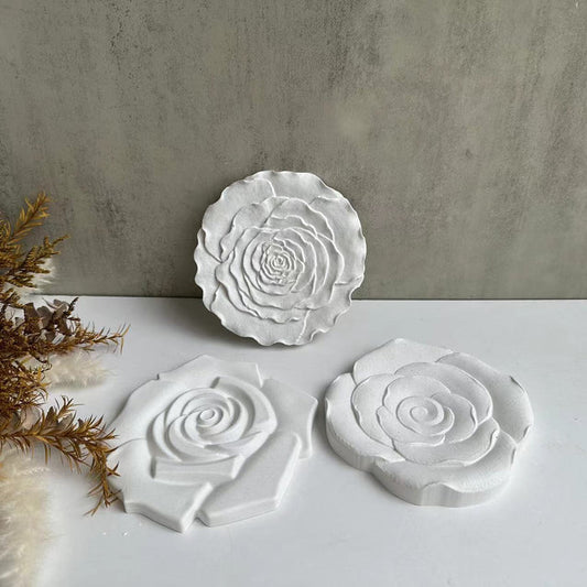 3pcs Flower Coaster Tray Resin Molds
