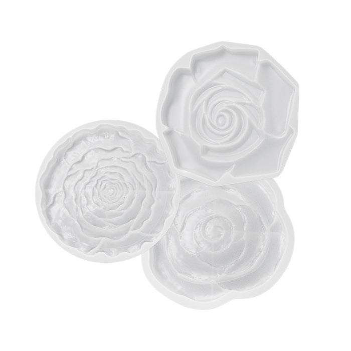 3pcs Flower Coaster Tray Resin Molds