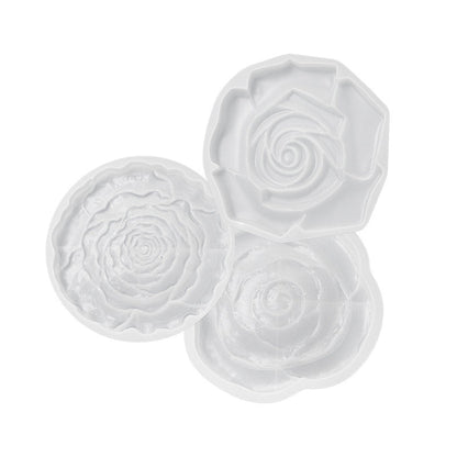 3pcs Flower Coaster Tray Resin Molds