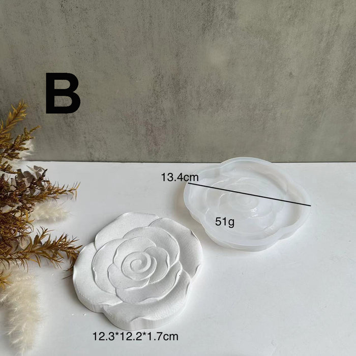 3pcs Flower Coaster Tray Resin Molds