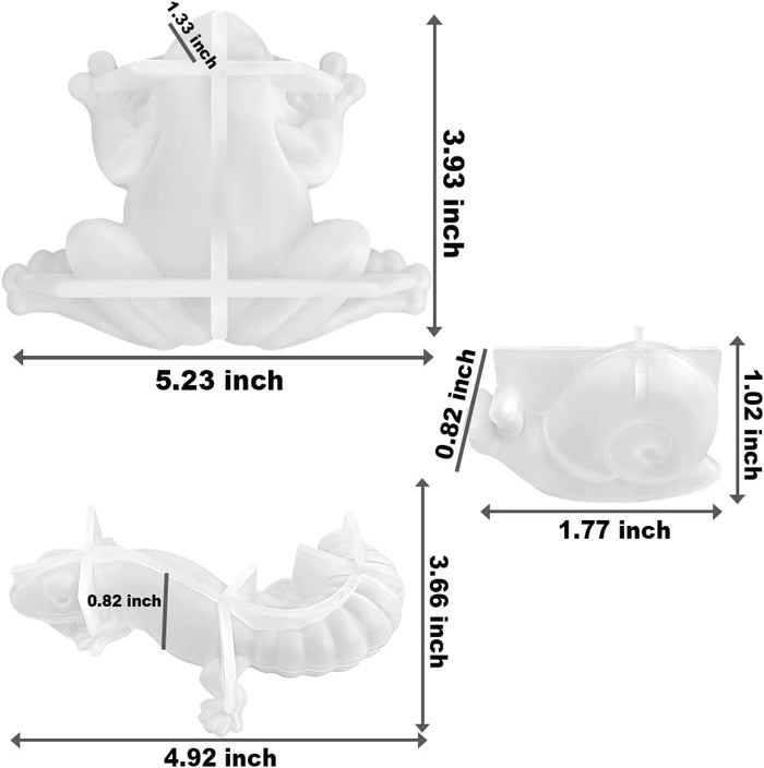3pcs Frog Lizard Snail Animal Resin Mold