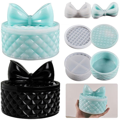 3pcs Large Bow Lattice Storage Box Resin Mold Set