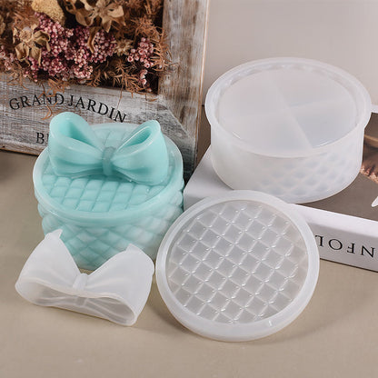 3pcs Large Bow Lattice Storage Box Resin Mold Set