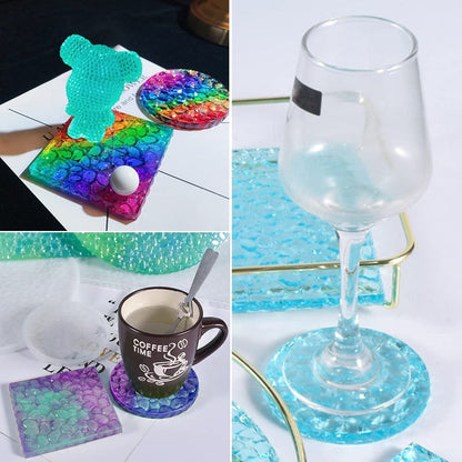 4 Pcs Round/4 Pcs Square Diamond Coaster Mold