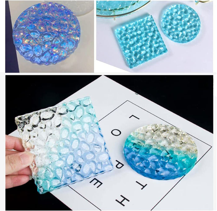 4 Pcs Round/4 Pcs Square Diamond Coaster Mold