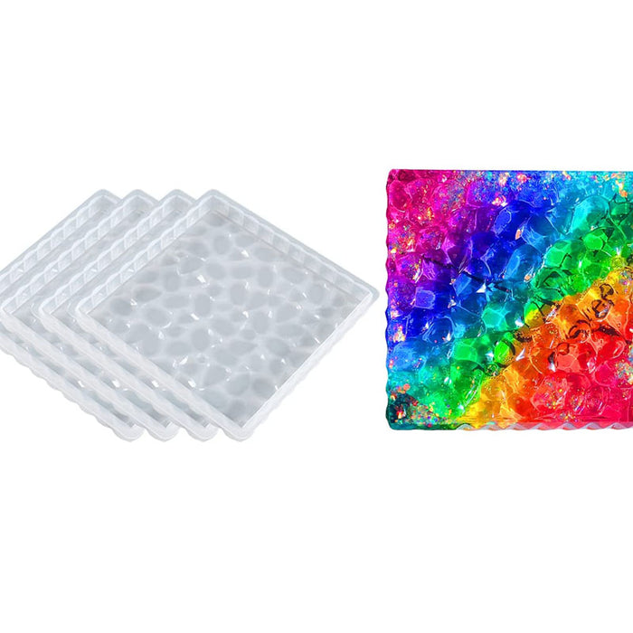 4 Pcs Round/4 Pcs Square Diamond Coaster Mold