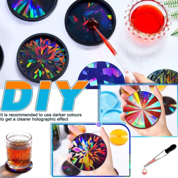 4pcs HOLO Coaster Resin Mold