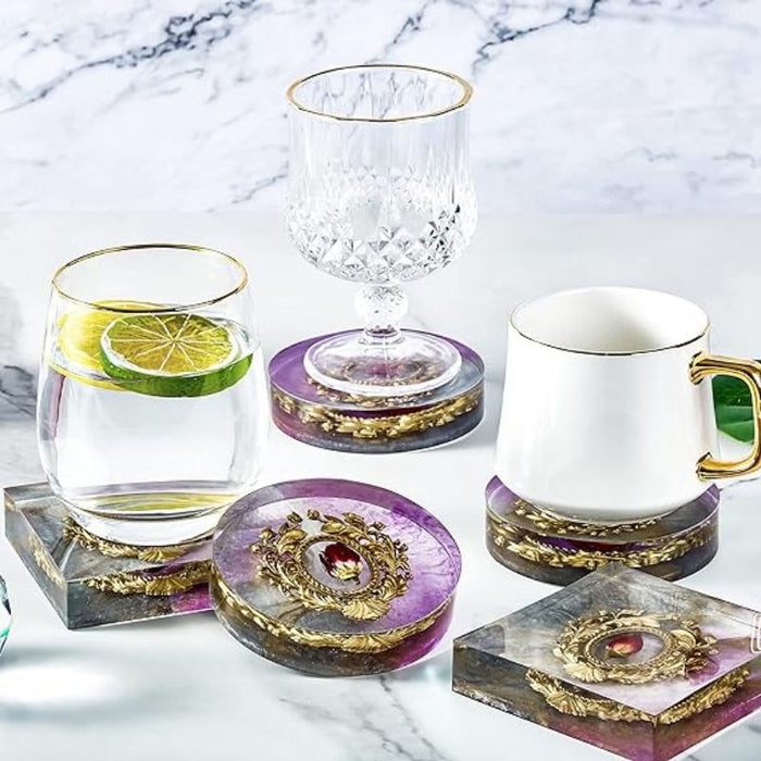 4pcs Resin Coaster Molds Set