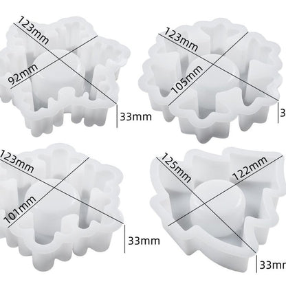 4pcs Snowflake Christmas Candle Holder Resin Molds