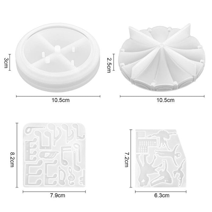 64pcs Rotatable Carousel Music Box Resin Mold Kits
