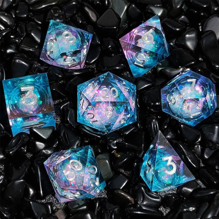 7 Shapes Dice with Numbers Resin Box Molds Set