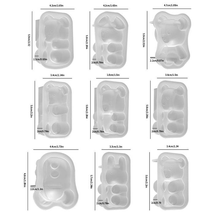 9pcs Cute Animal Resin Molds