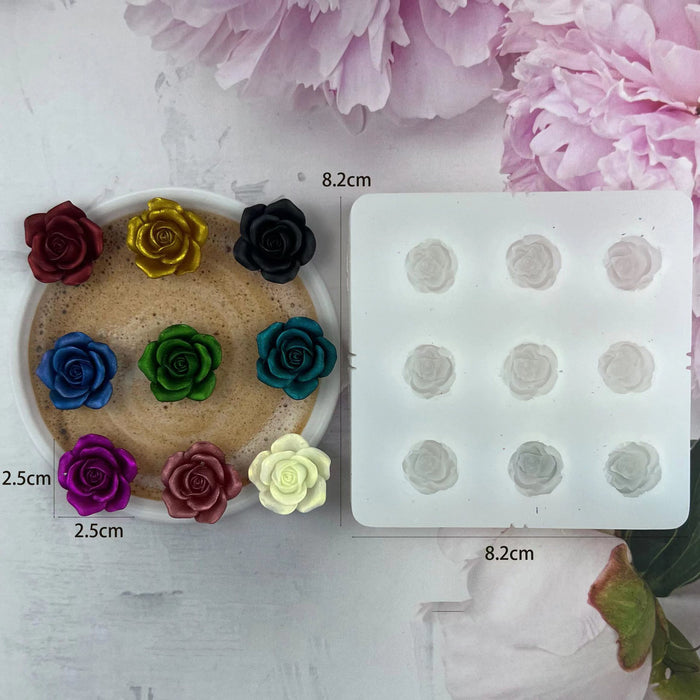 9pcs Small Flower Ornament Resin Mold