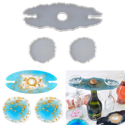A Set Of Wine Rack Coaster Resin Mold