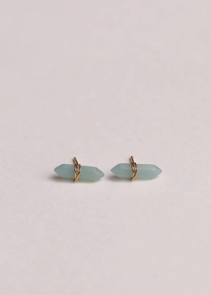 Amazonite Mineral Point Stud Earrings - Ali's Wagon