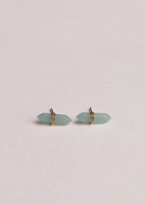 Amazonite Mineral Point Stud Earrings - Ali's Wagon