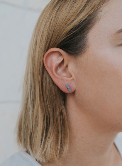 Amazonite Mineral Point Stud Earrings - Ali's Wagon