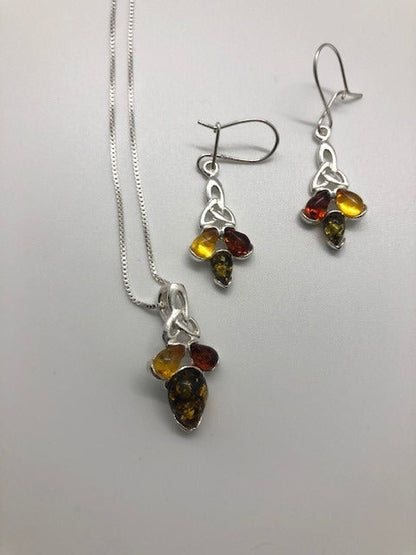 Amber Necklace and Earring Set