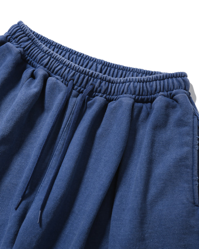 Anglan Cross Pleated Sweat Shorts - Washed Blue