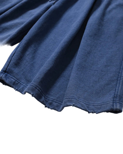 Anglan Cross Pleated Sweat Shorts - Washed Blue