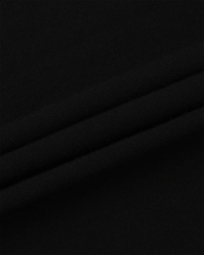 Anglan Valley Tuck Sweat Half Pants - Black