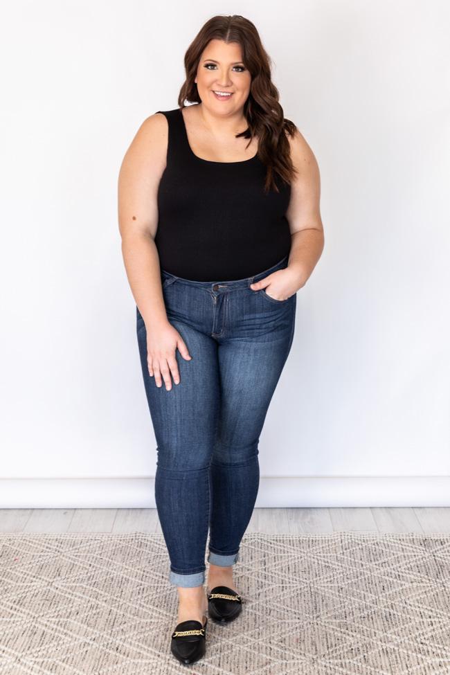Best View Ribbed Tank Black Bodysuit