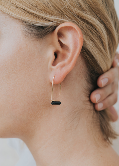 Black Onyx Gem Drop Earring - Ali's Wagon