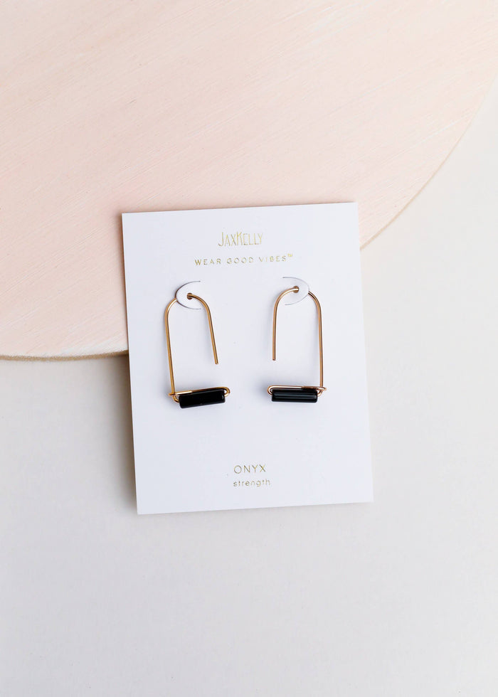 Black Onyx Gem Drop Earring - Ali's Wagon