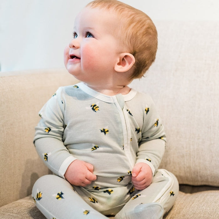 Bumblebee Bamboo Zipper Footie