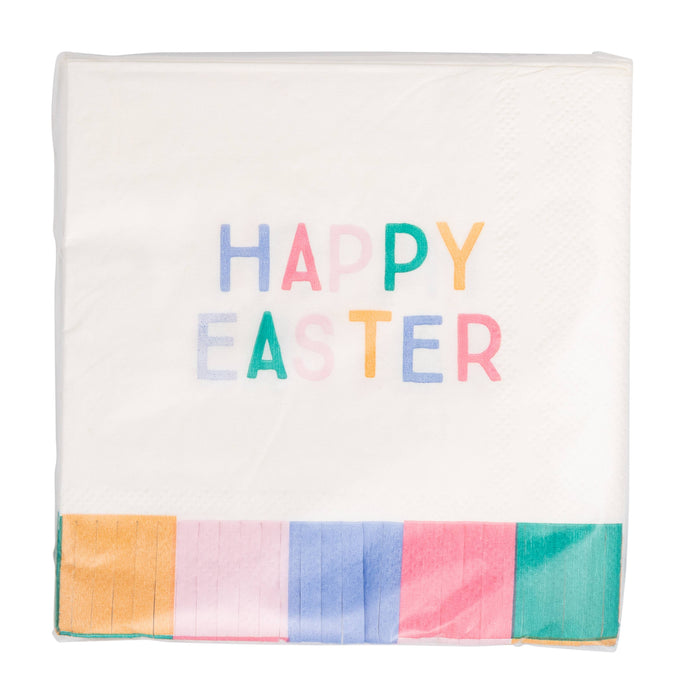 BUN1239 - Happy Easter Fringed Cocktail Napkin