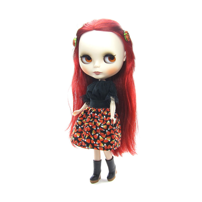Candy corn Halloween skirt for Blythe & Pullip dolls