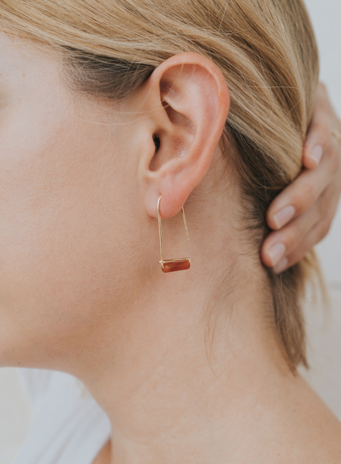 Carnelian Agate Gem Drop Earrings