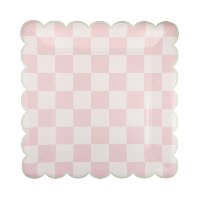 Checked Square Scallop Plate Set