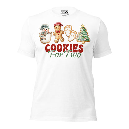 Gift idea for Christmas pregnancy reveal shirt featuring cookies design