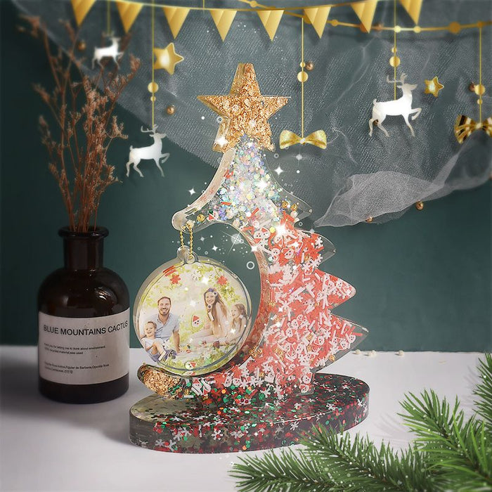 Christmas Tree Patchwork Photo Frame Resin Mold