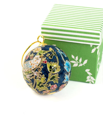Cloisonne William Morris Strawberry Thief Ball Ornament