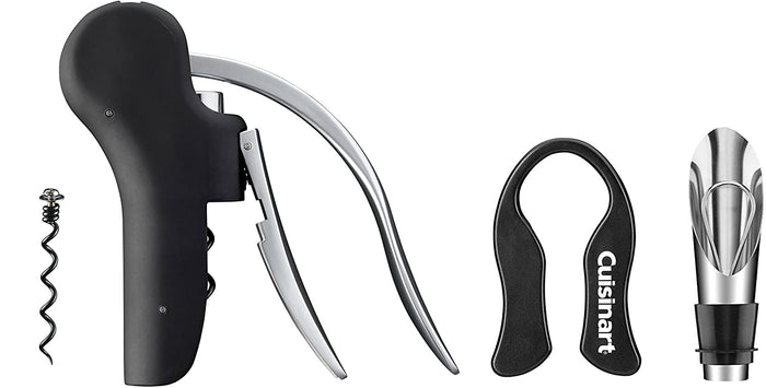 Cuisinart 4 Piece Wine Set, Black, Silver