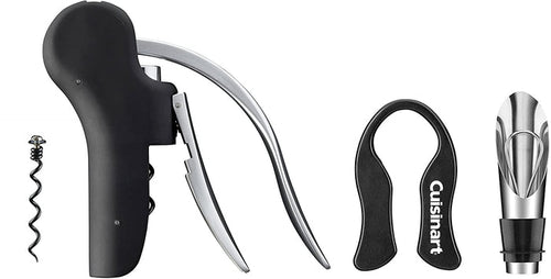 Cuisinart 4 Piece Wine Set, Black, Silver